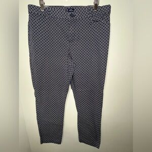 GAP Navy Blue Floral Print Slim Cut Ankle Pants Women’s Size 14